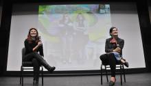 Jessica Ruano and Amelia Griffin speaking at One World Film Festival